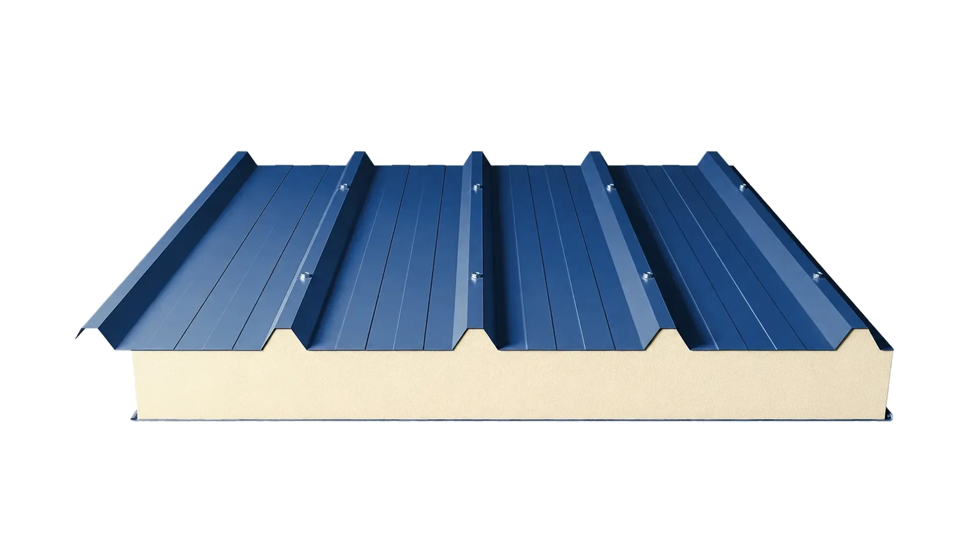 Кровельная сэндвич-панель PUR (пенополиуретан) 60 мм цвет RAL (полиэстер) верх 0,7 мм / низ 0,5 мм (ширина 1000 мм)